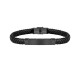 BANDY BR. BLK BRAIDED LEATHER IP BLK TAG