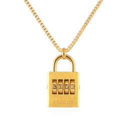 NECKLACE PADLOCK - GOLD