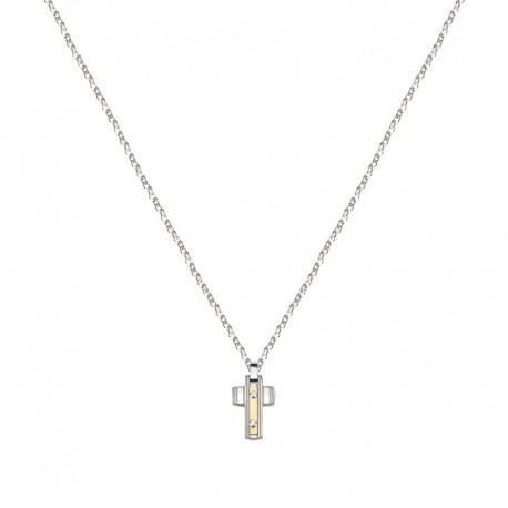 GOLD PENDANT CROSS W/18K GOLD PLAT 60CM